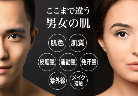 ここまで違う 男女の肌