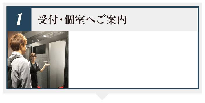 受付・個室へのご案内